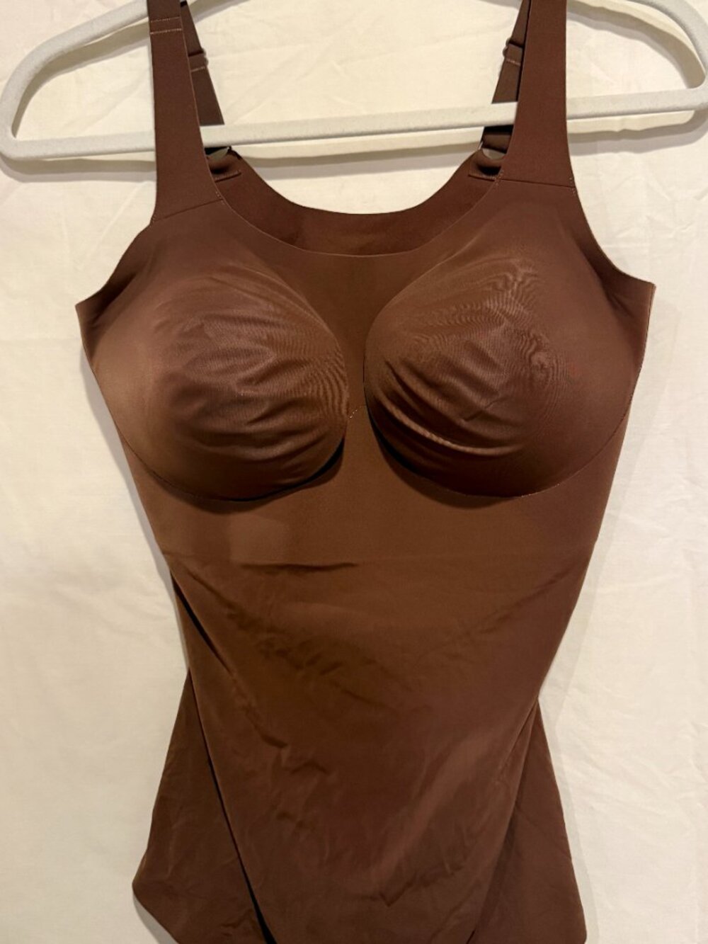 Evelyn & Bobbie Cocoa Structured Scoop Bra Tank Silky Soft Support Like New L - Picture 2 of 12